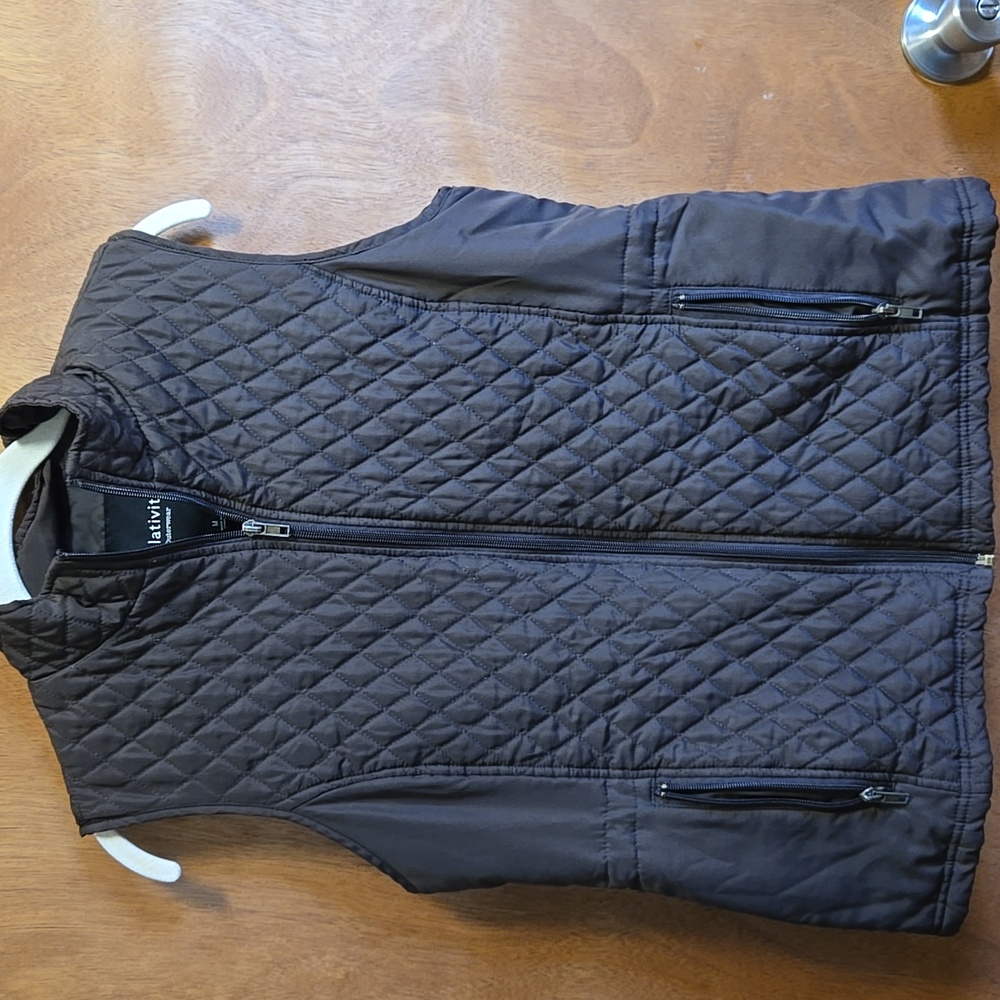 Relativity Quilted Vest Brown M